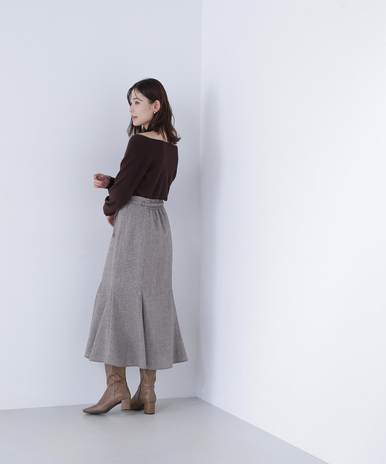 ツイーディーベルテッドマーメイドスカート