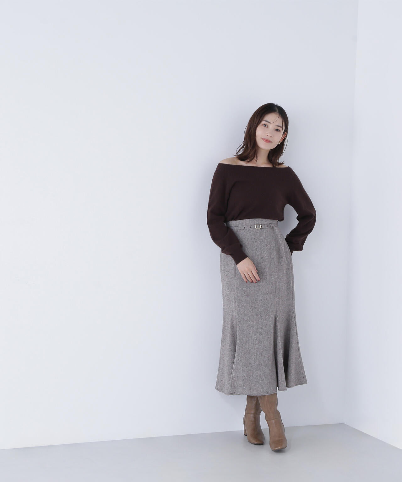 ツイーディーベルテッドマーメイドスカート