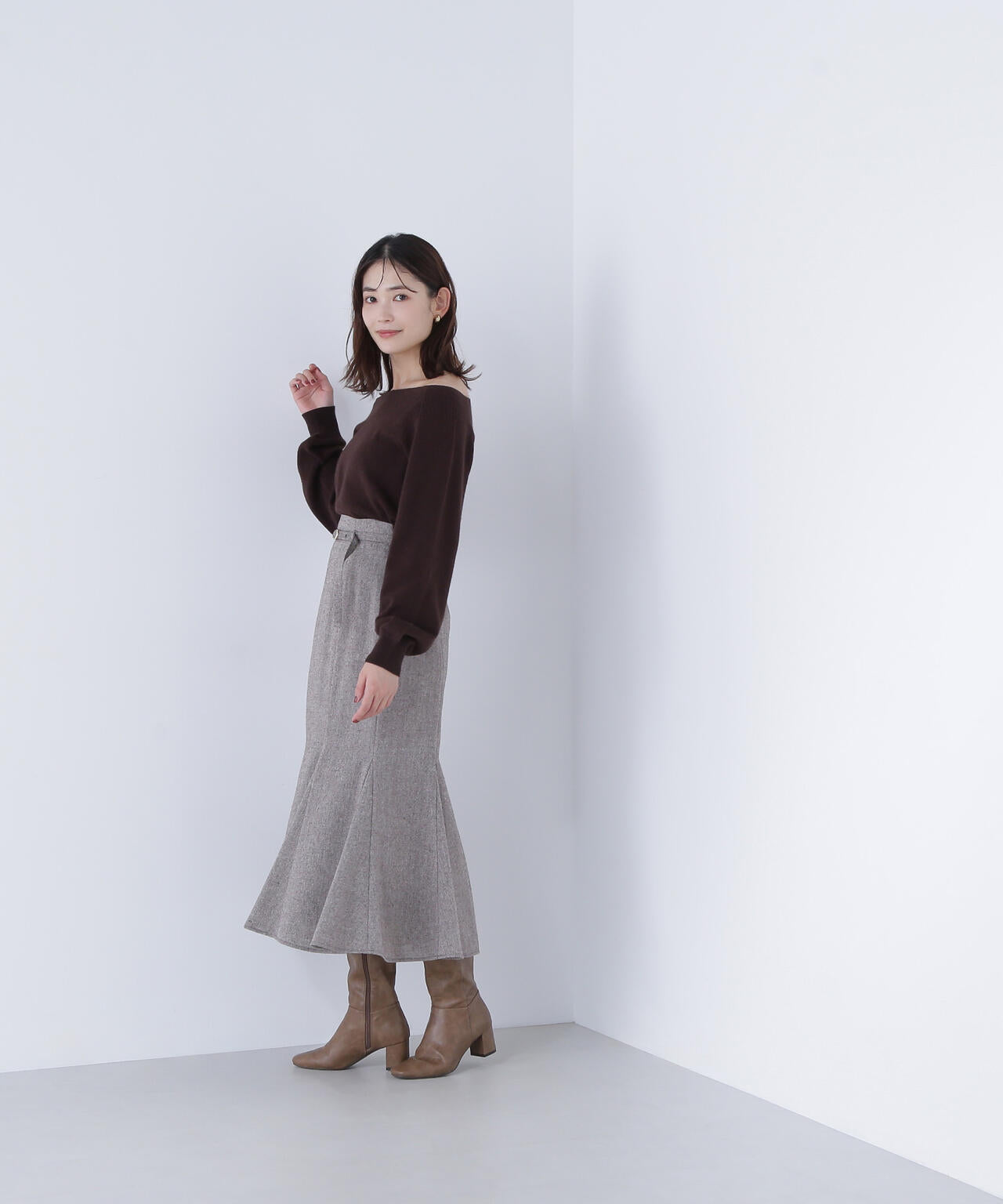 ツイーディーベルテッドマーメイドスカート