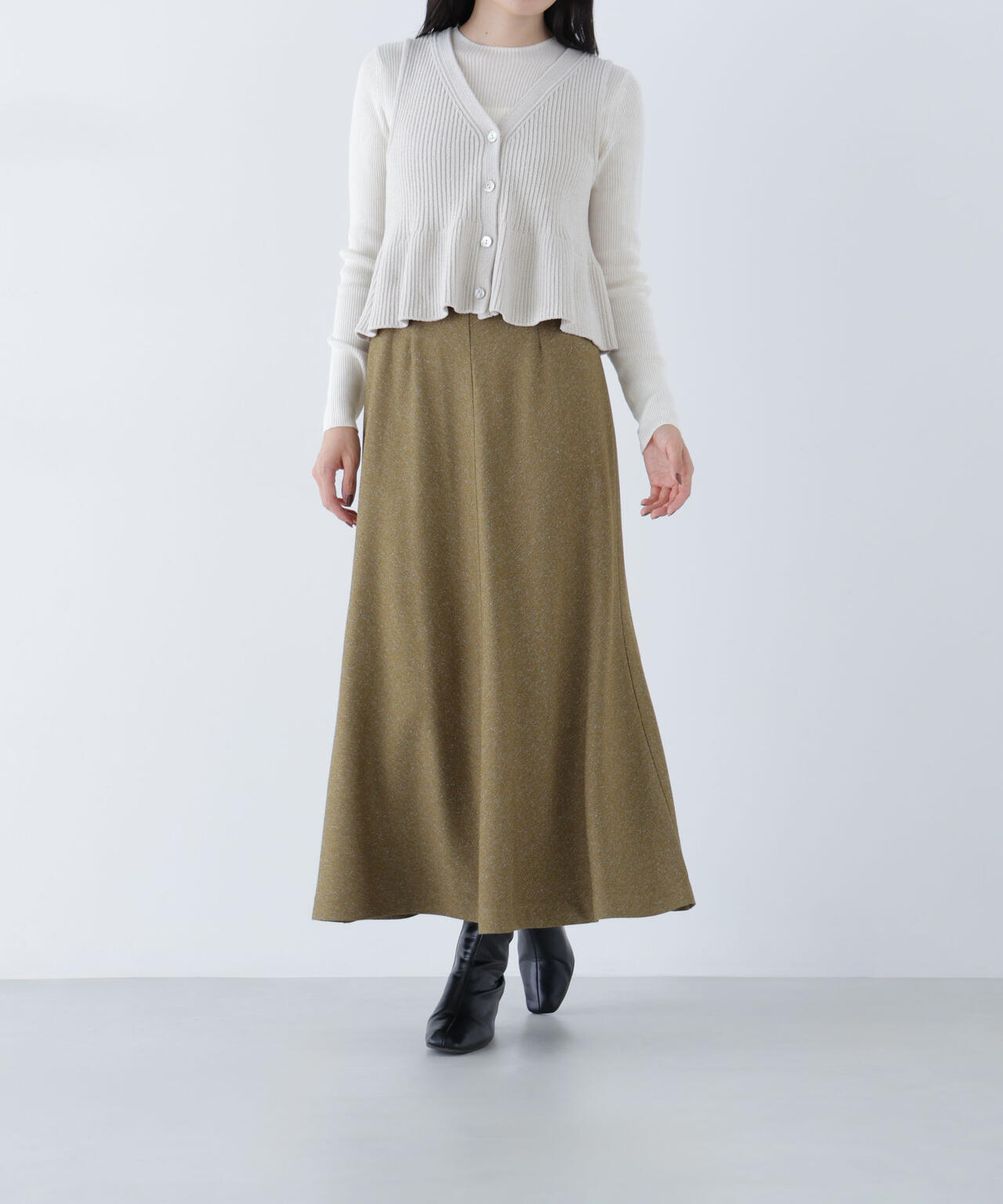 ネップツイードナロースカート