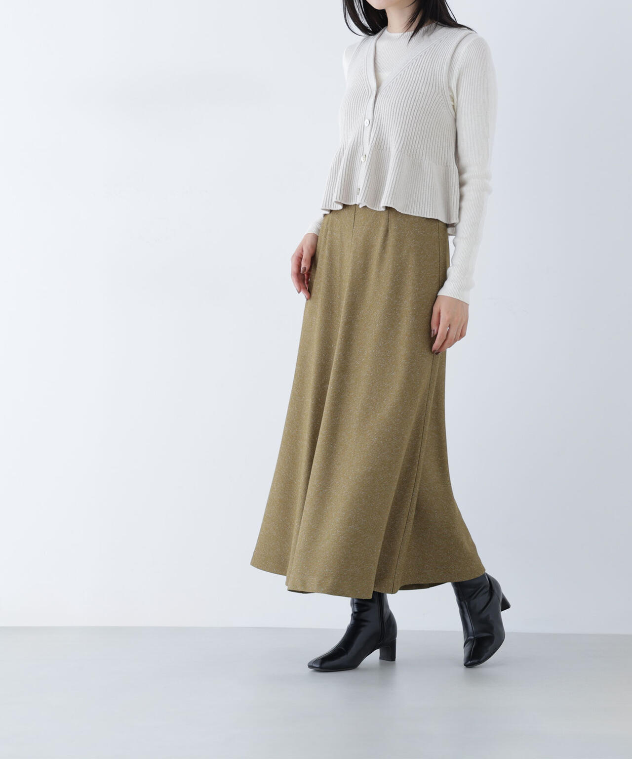 ネップツイードナロースカート