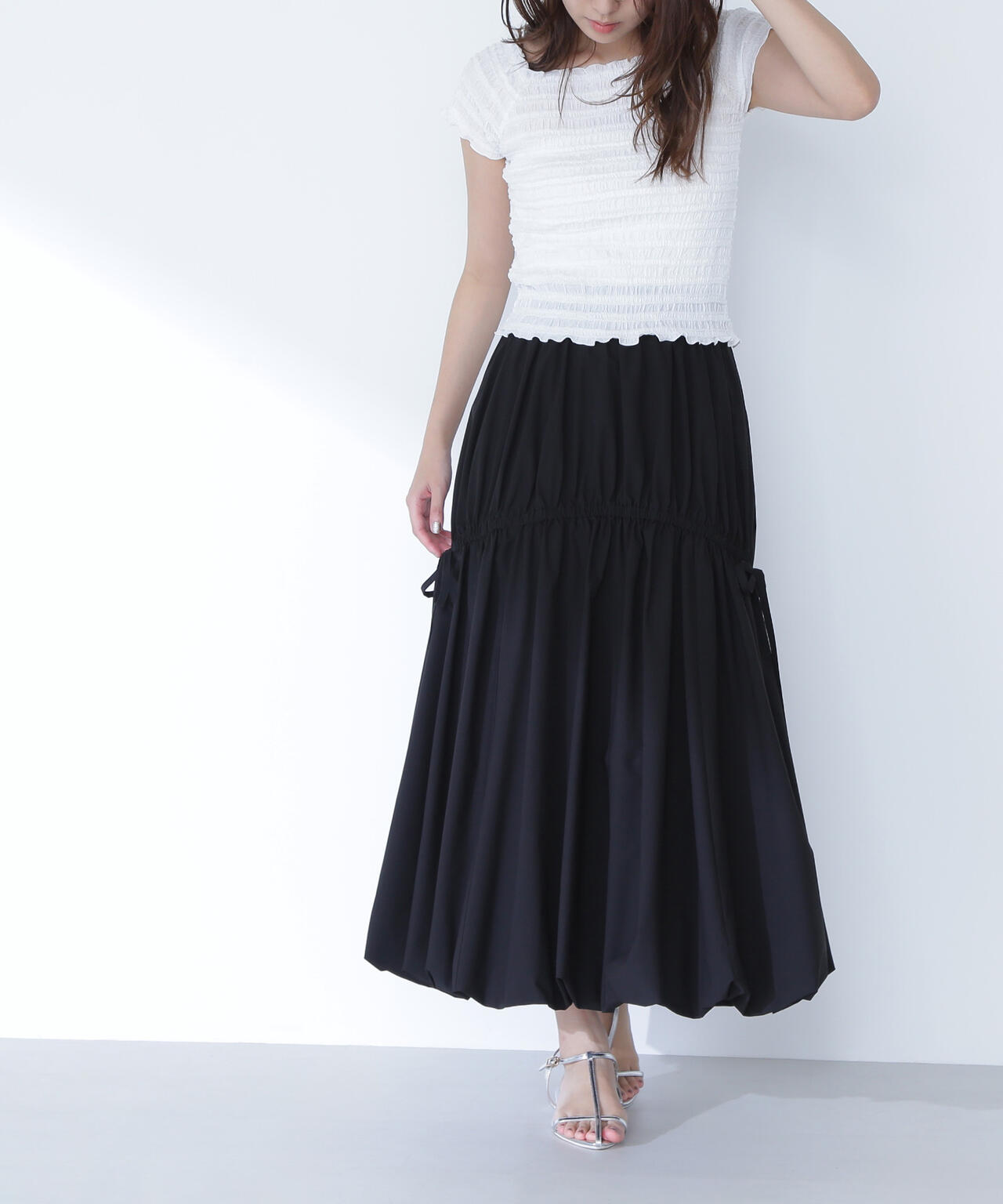 【THINK BEAUTY】タフタギャザーバルーンスカート*