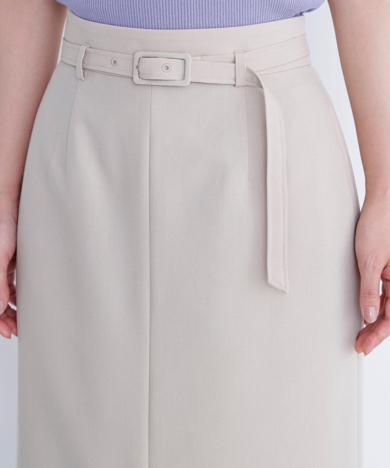 ベルテッドリネンライクナロースカート