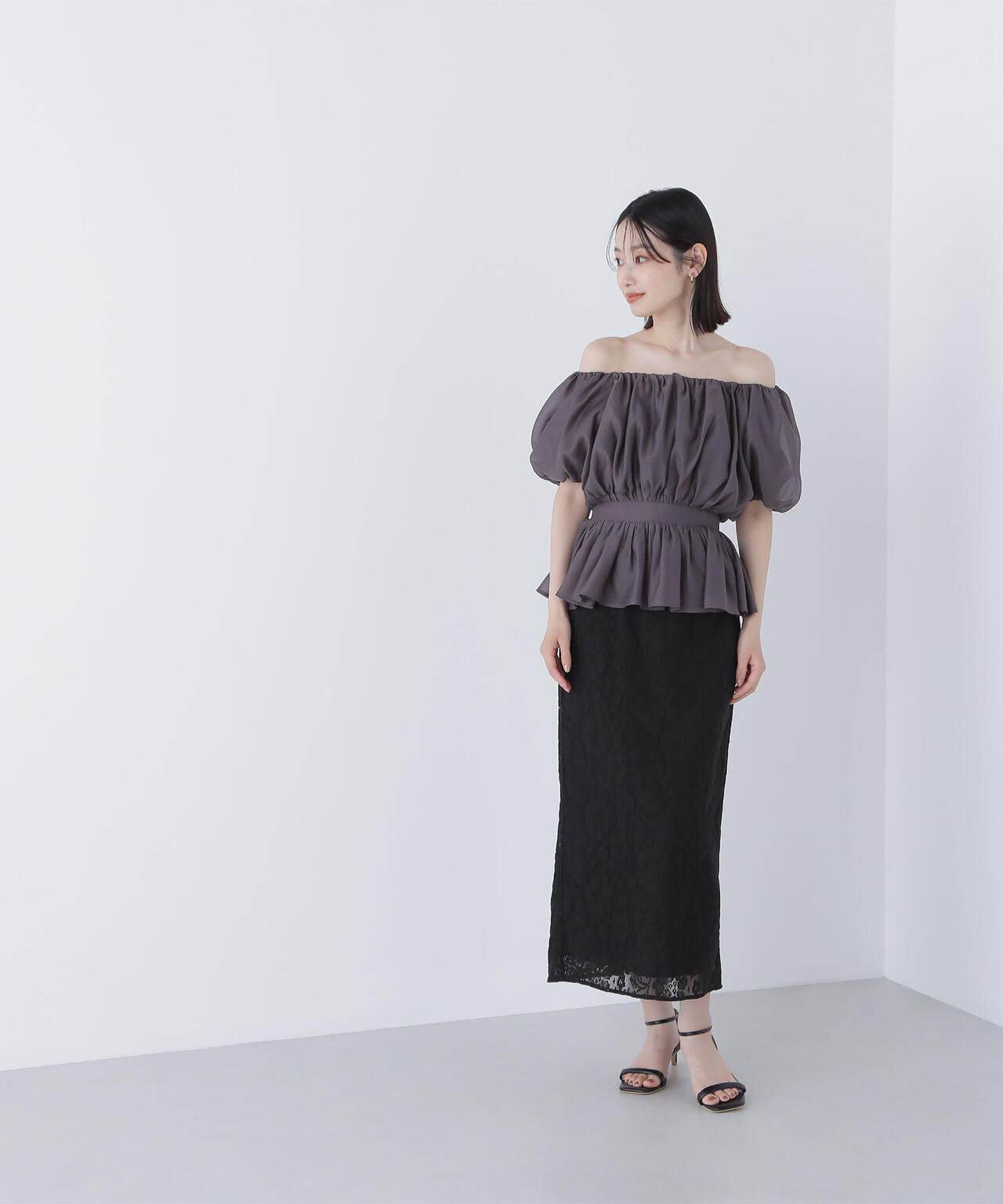 メッシュレース SETUP ナロースカート*