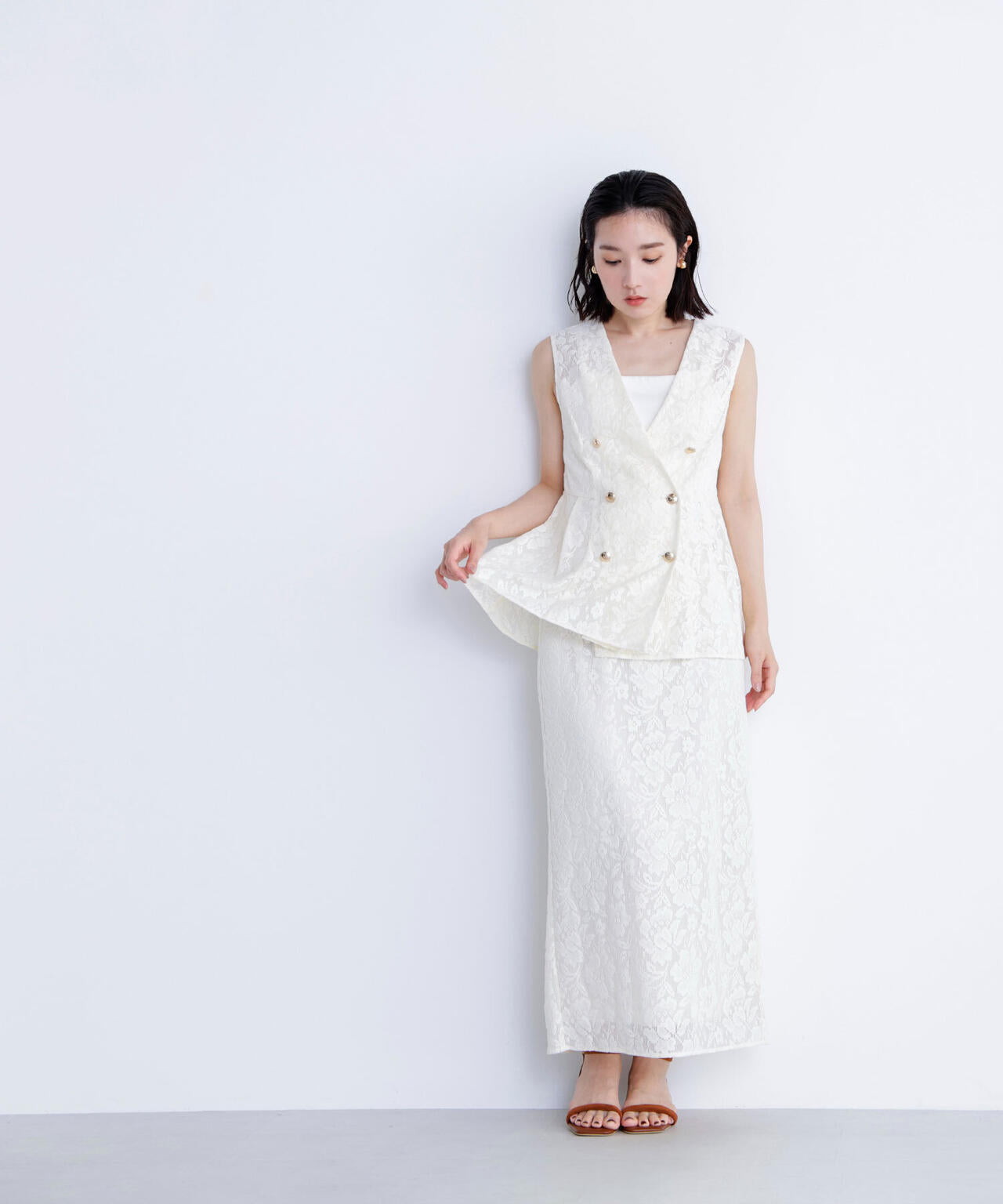 メッシュレース SETUP ナロースカート