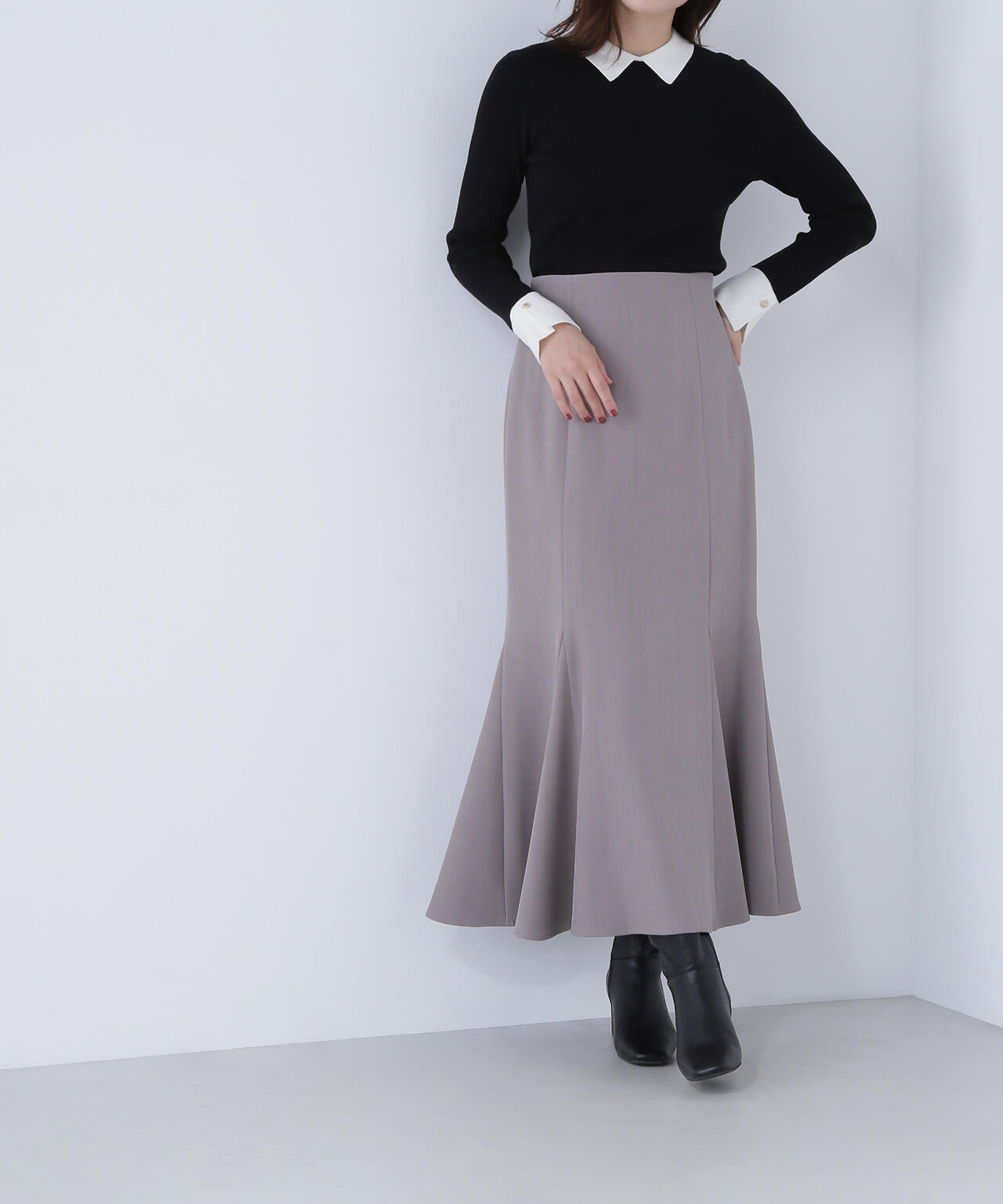 ヘム切替マーメイドスカート