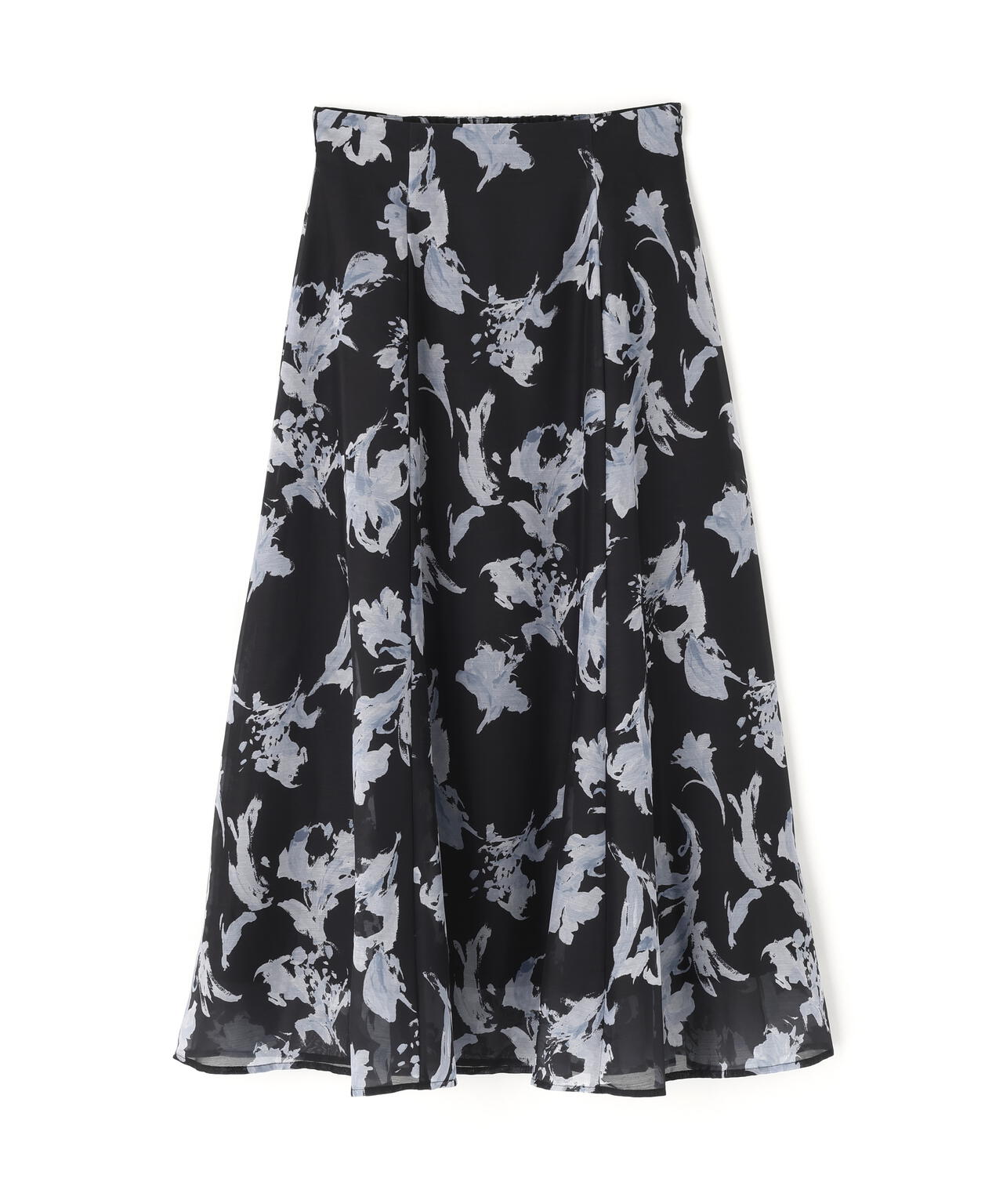 シアーフラワープリントフレアスカート