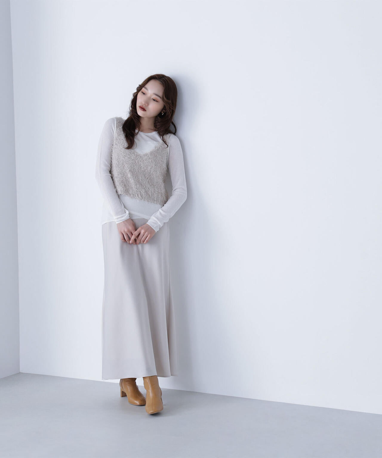 【Oggi掲載】バイアスサテンナロースカート