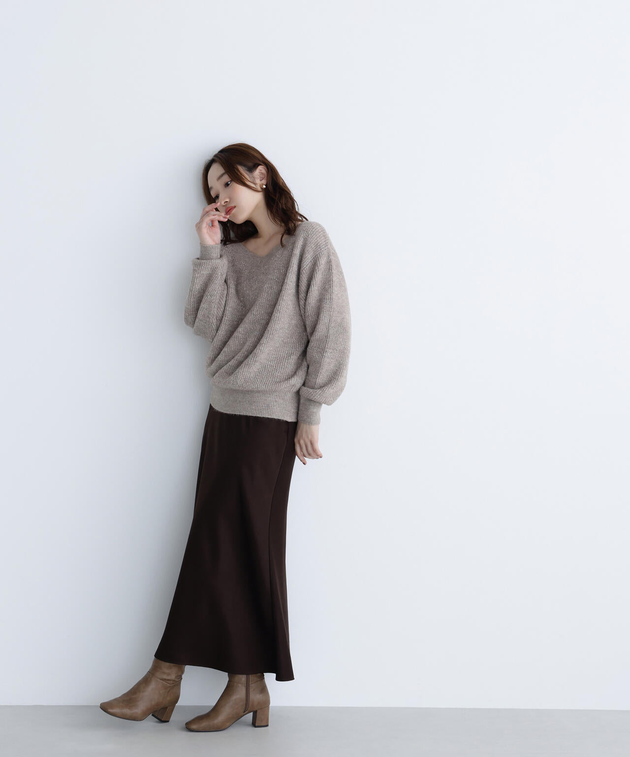 【Oggi掲載】バイアスサテンナロースカート