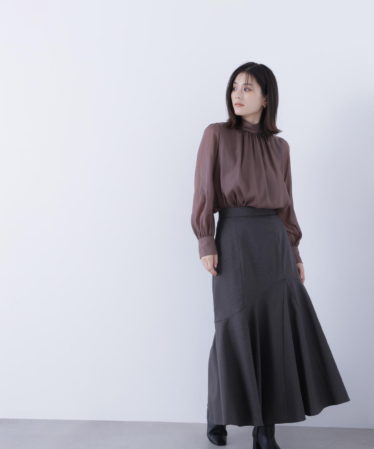 アシメチェックマーメイドスカート