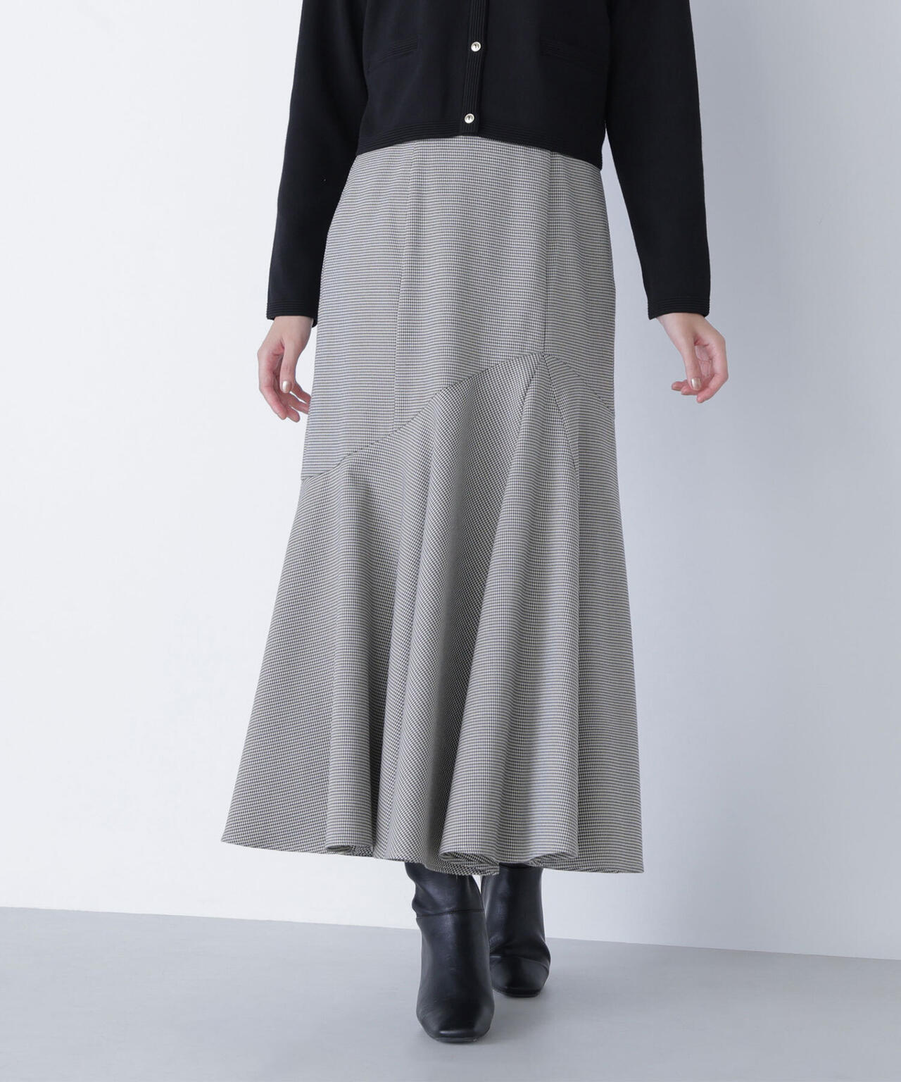 【横浜ジョイナス・mix.tokyo 限定カラー:チャコール系2】アシメチェックマーメイドスカート