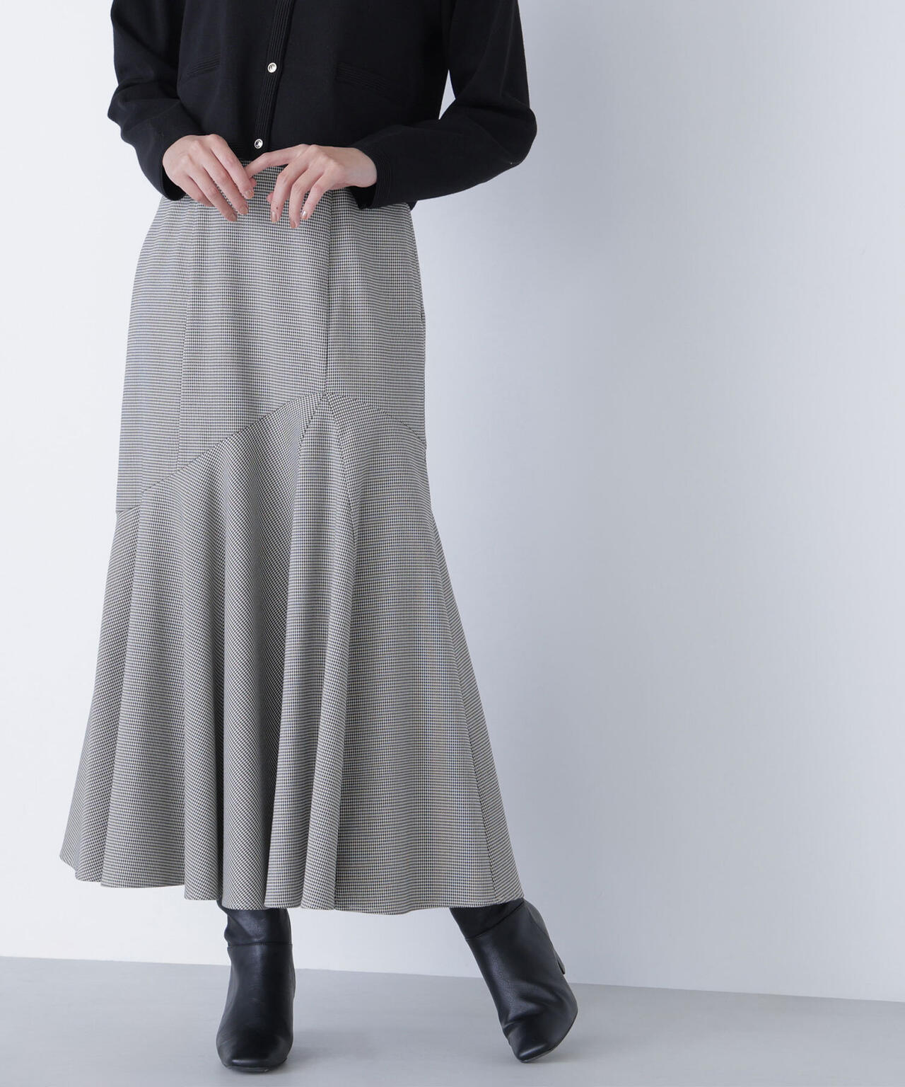 アシメチェックマーメイドスカート