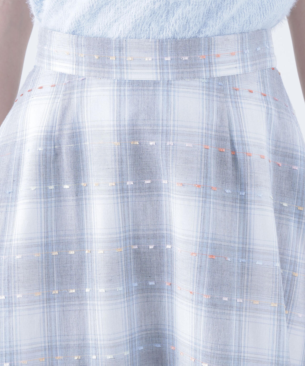 カラーヤーンチェックスカート