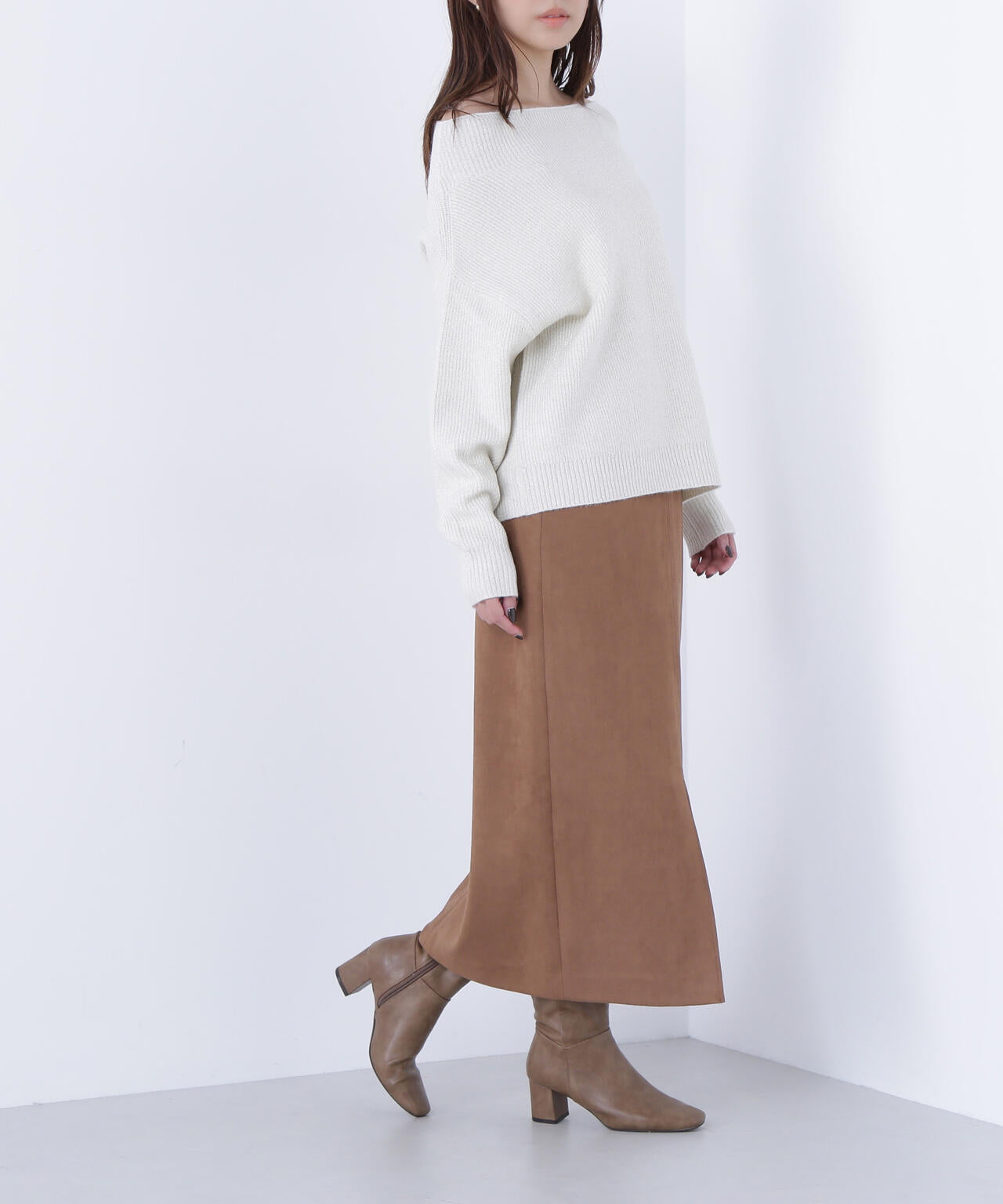フェイクスエードシリーズ スリットスカート