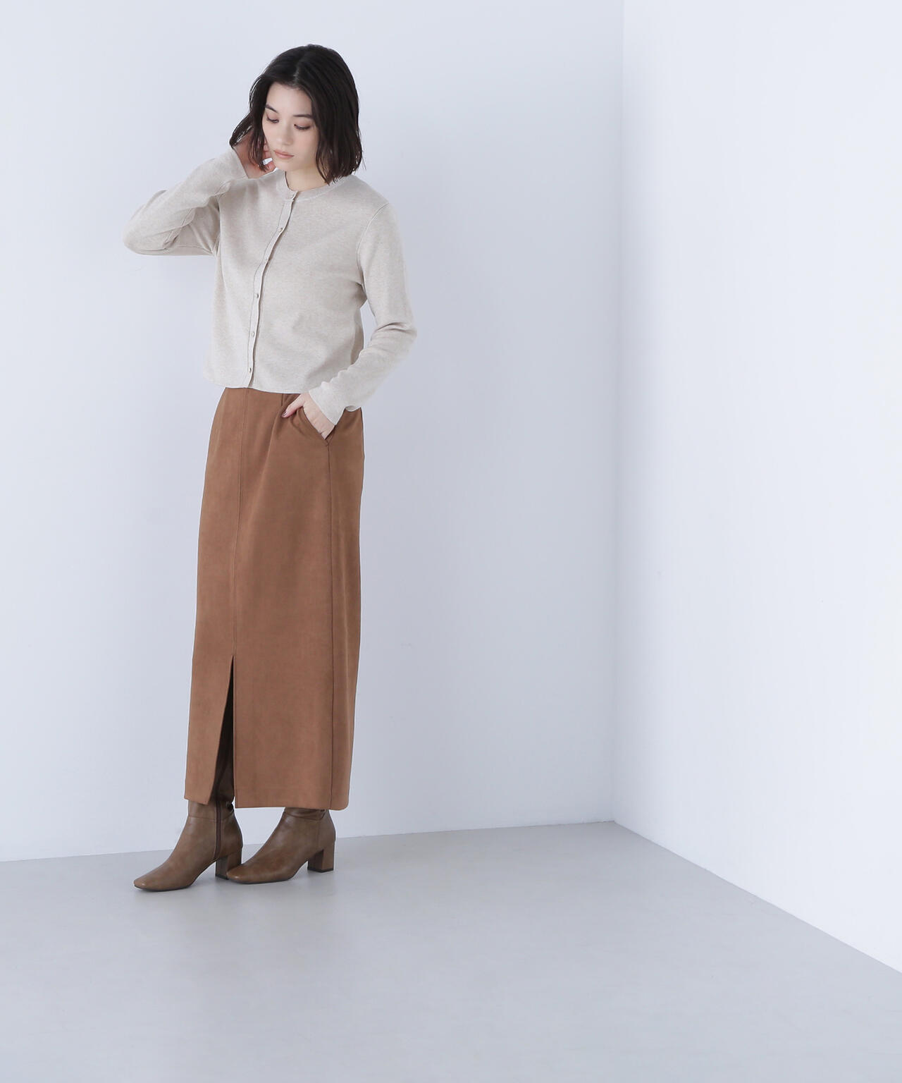 フェイクスエードシリーズ スリットスカート
