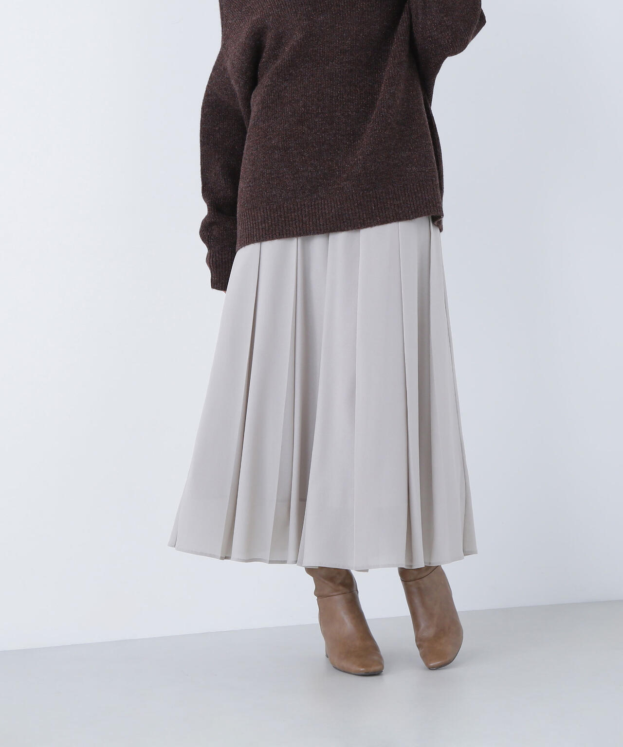 オータムカラープリーツスカート