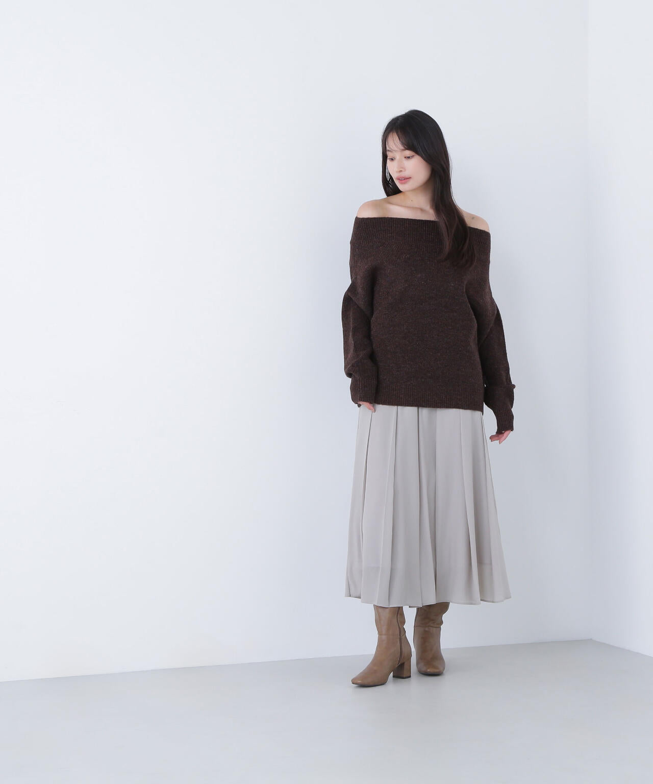 オータムカラープリーツスカート