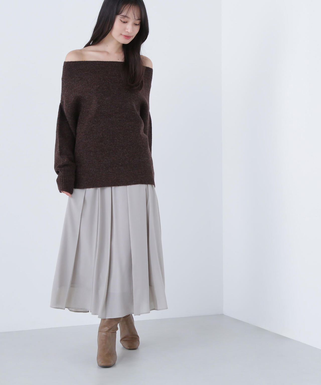 オータムカラープリーツスカート