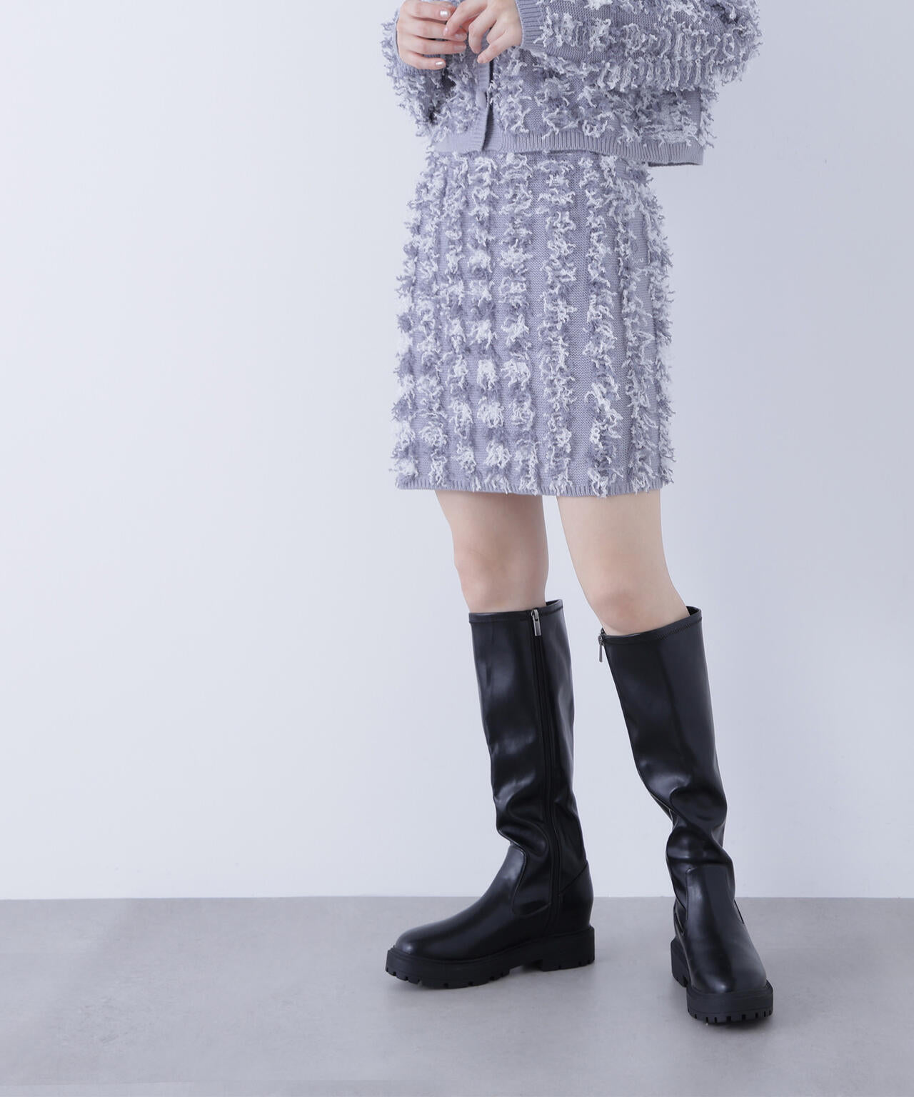 フリンジニット SETUP ミニスカート