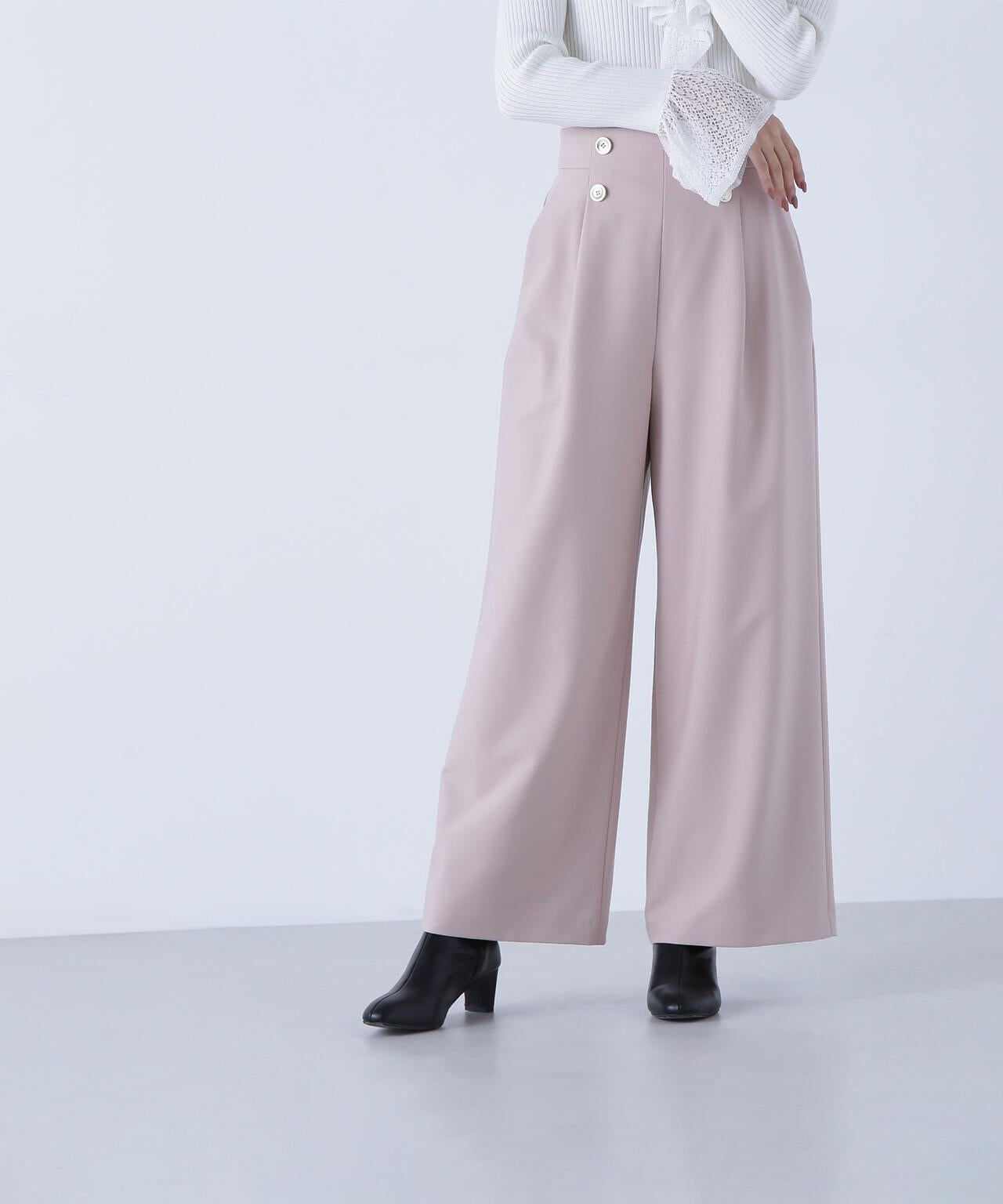 <骨格ウェーブ>ハイウエストマリンパンツ