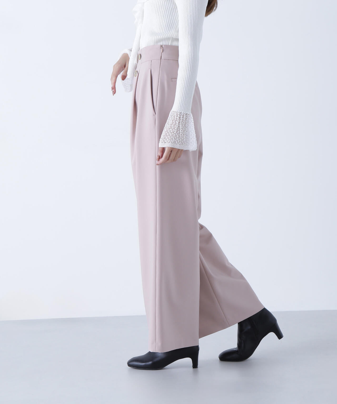 <骨格ウェーブ>ハイウエストマリンパンツ