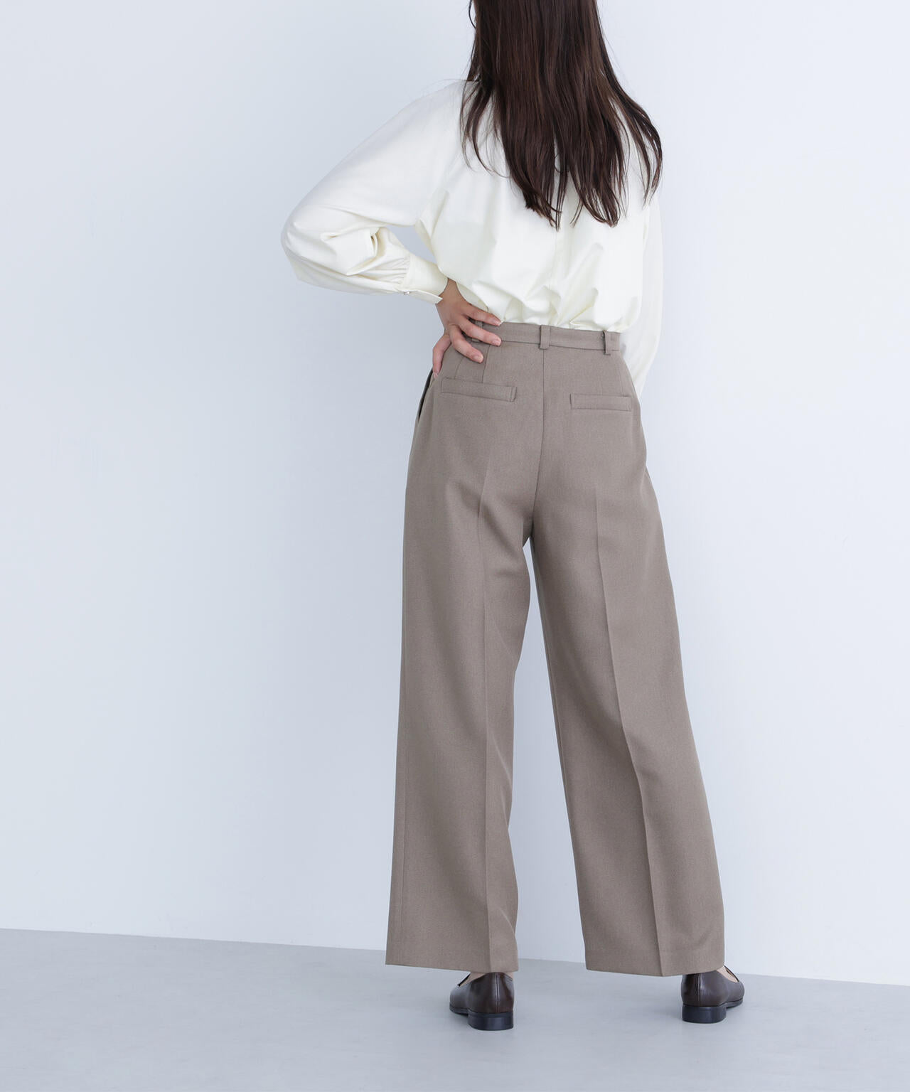 <骨格ナチュラル>ツイーディータックワイドパンツ