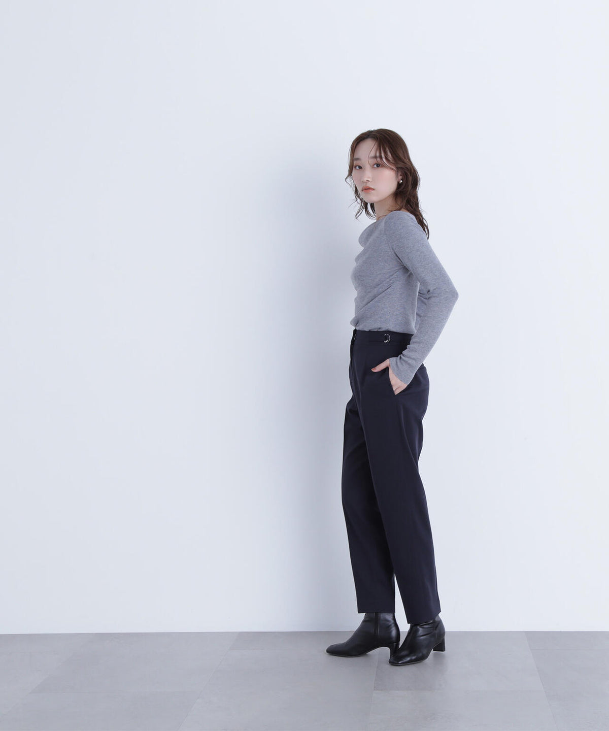 【Oggi掲載】サイドバックルテーパードパンツ