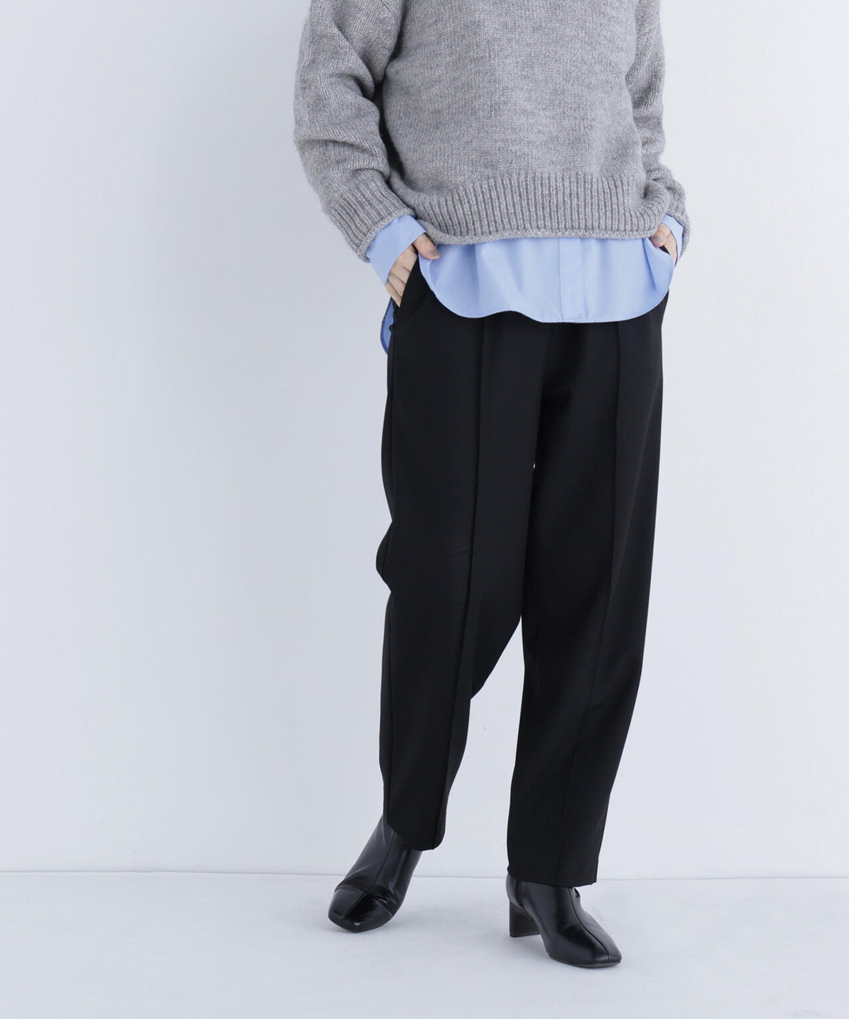 裏起毛イージーテーパードパンツ*
