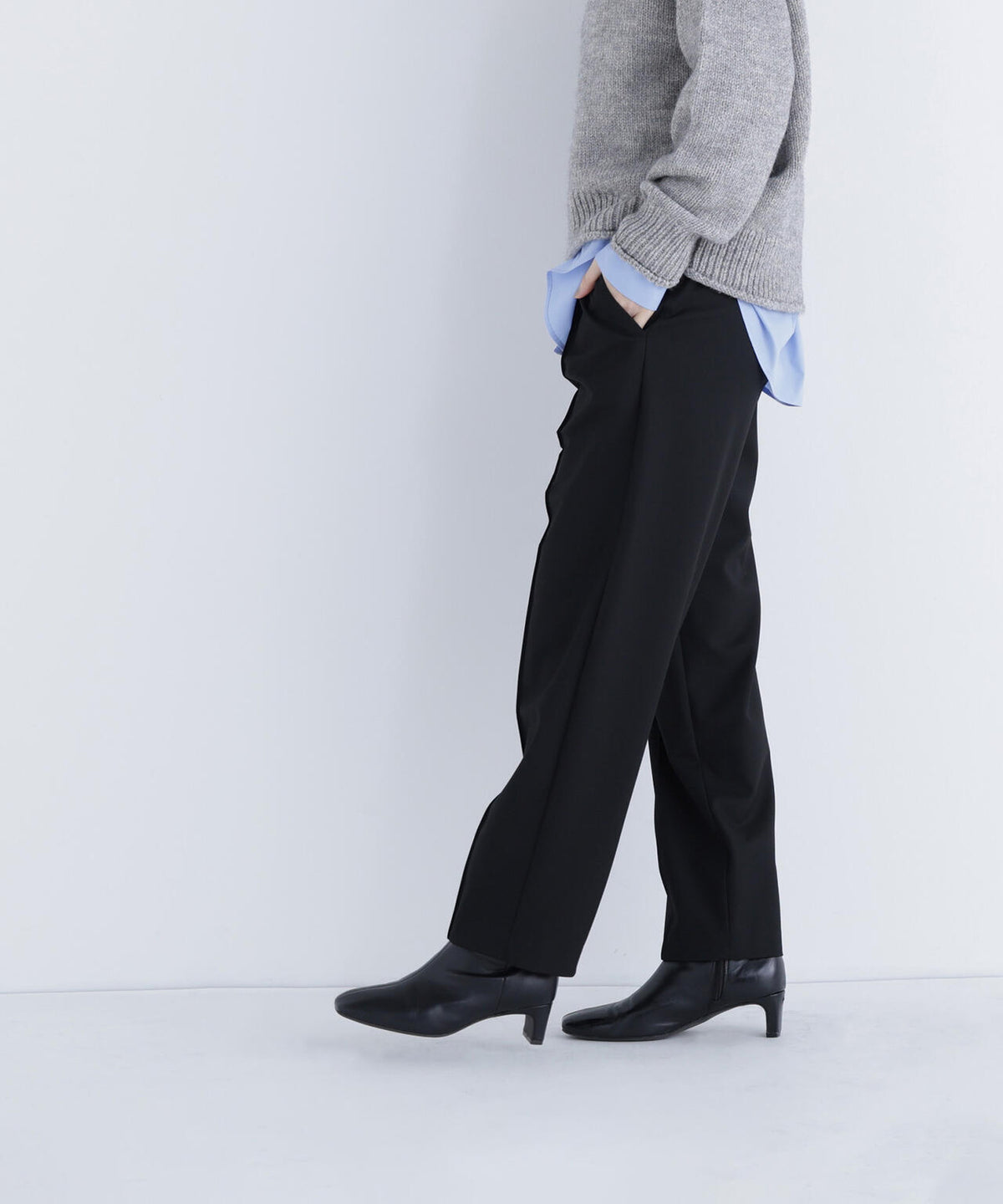 裏起毛イージーテーパードパンツ*