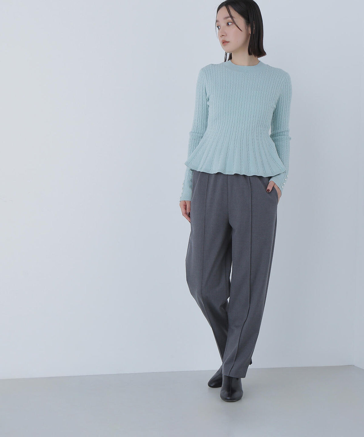 裏起毛イージーテーパードパンツ