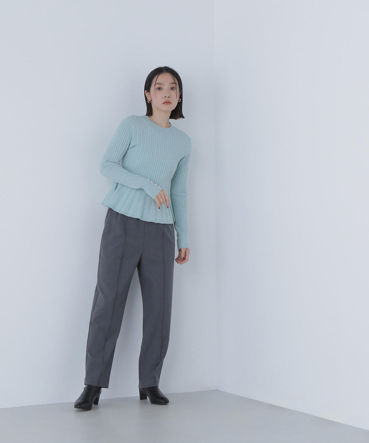裏起毛イージーテーパードパンツ