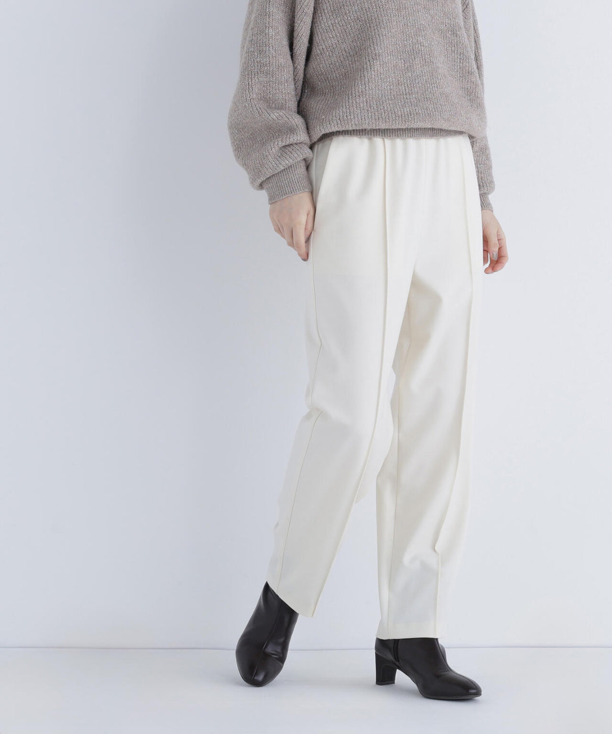 裏起毛イージーテーパードパンツ
