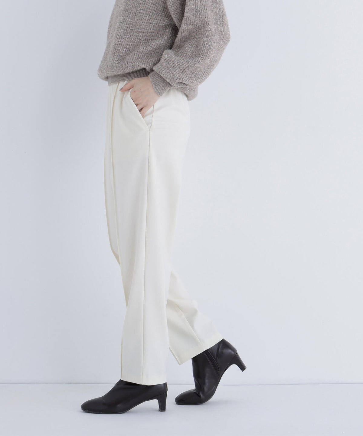 裏起毛イージーテーパードパンツ