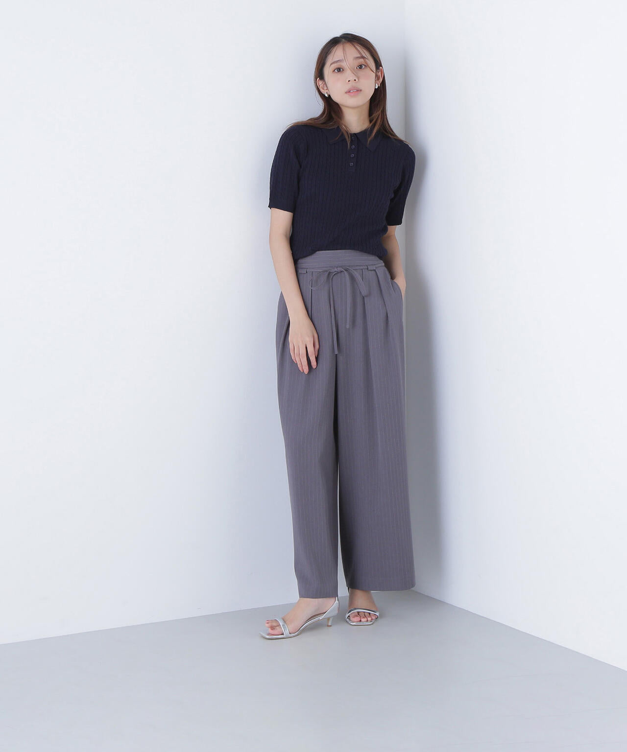 ナローリボンリラクシーパンツ