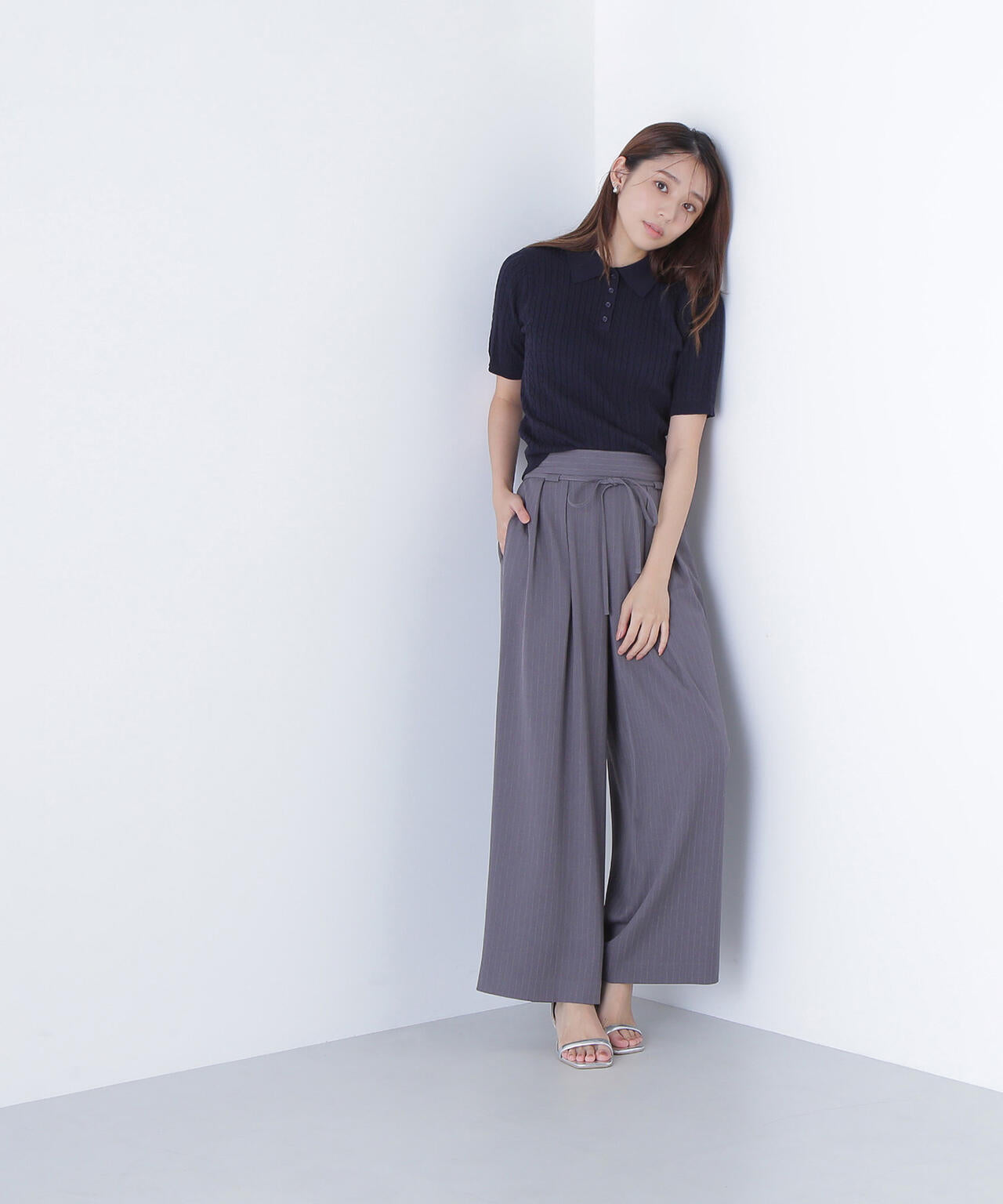 ナローリボンリラクシーパンツ