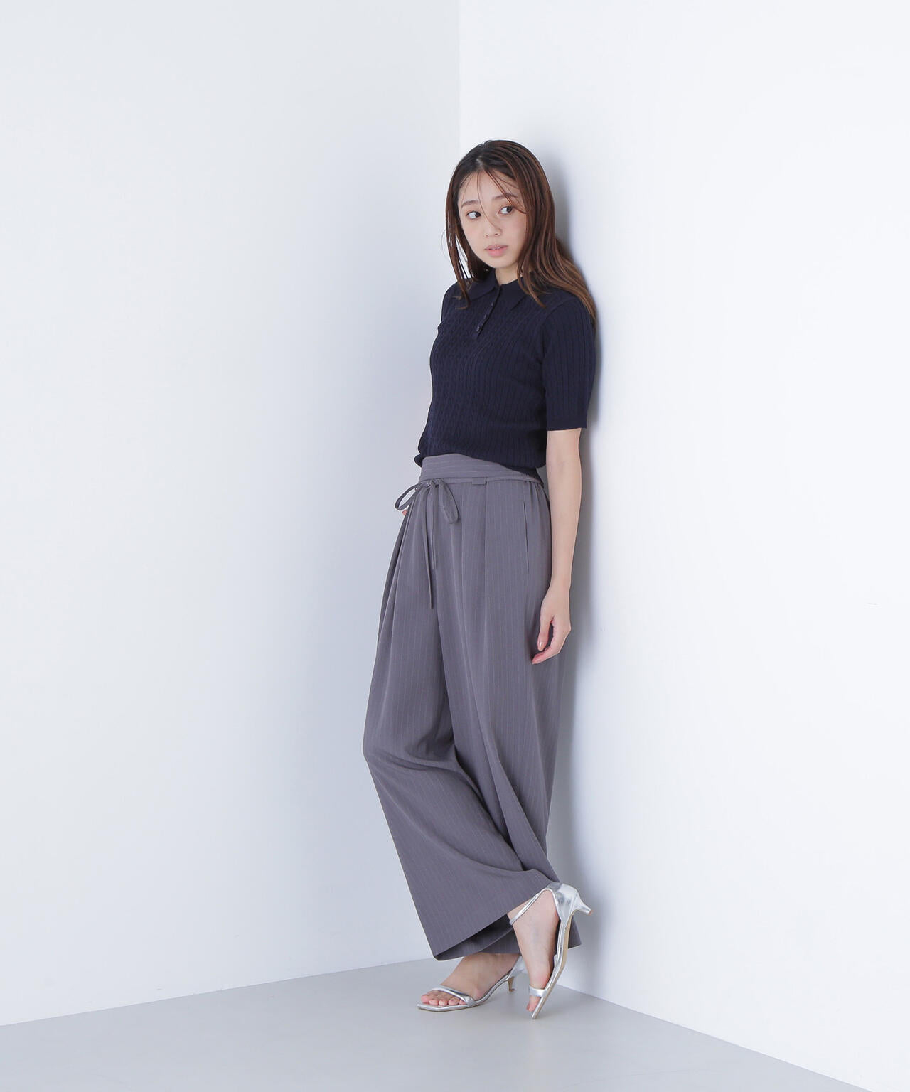 ナローリボンリラクシーパンツ