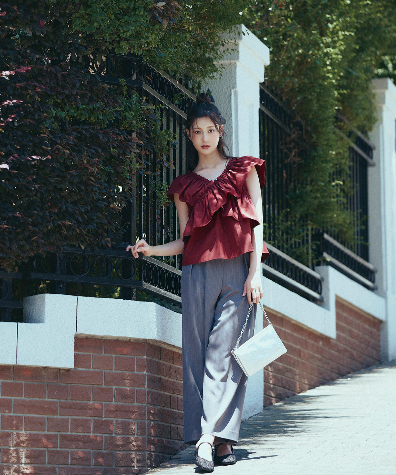 ナローリボンリラクシーパンツ