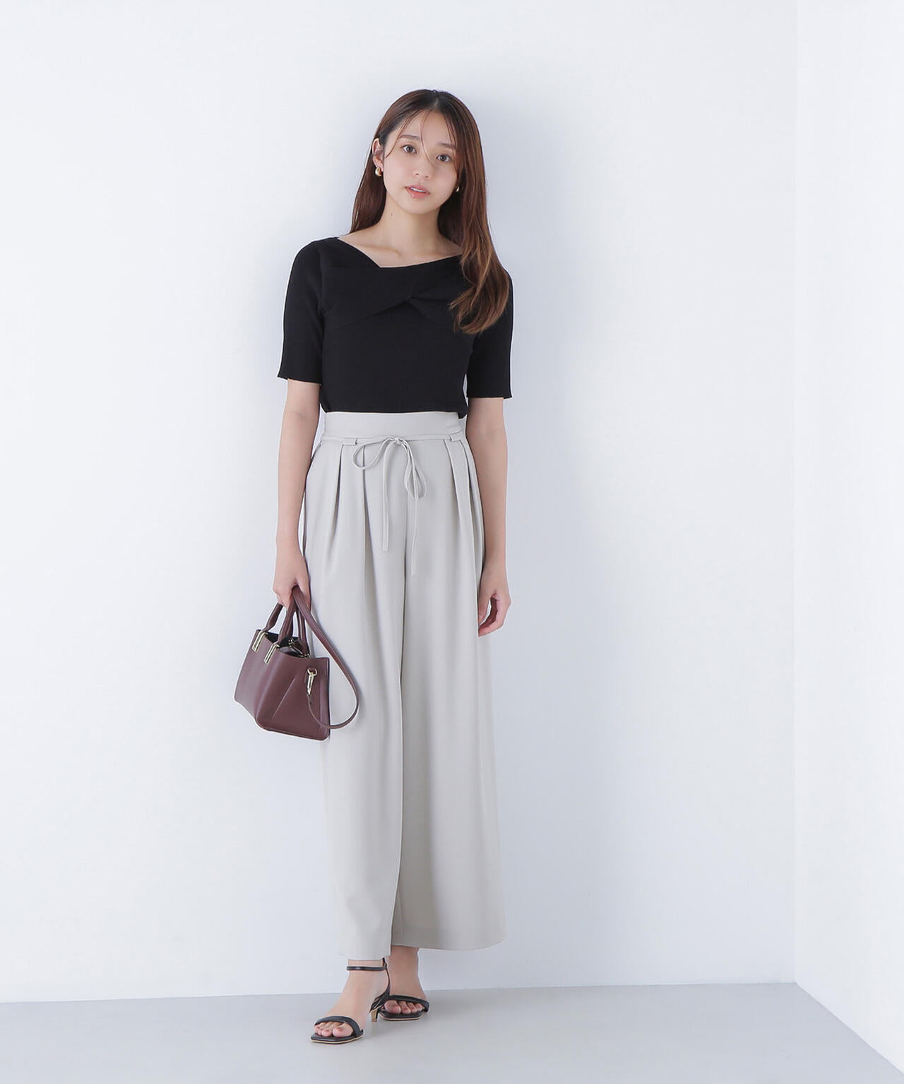 ナローリボンリラクシーパンツ