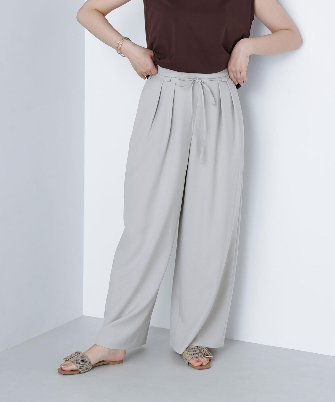 ナローリボンリラクシーパンツ