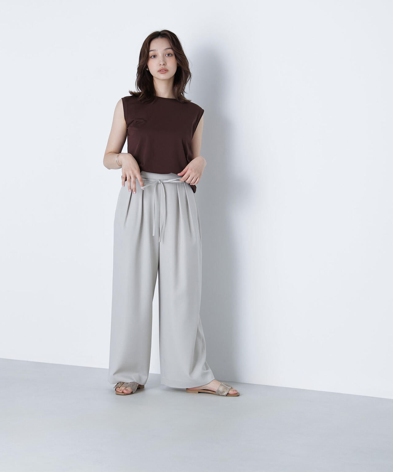 ナローリボンリラクシーパンツ