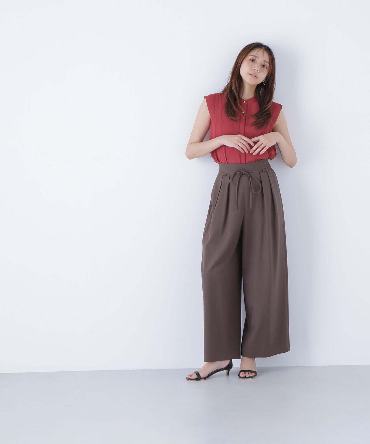 ナローリボンリラクシーパンツ