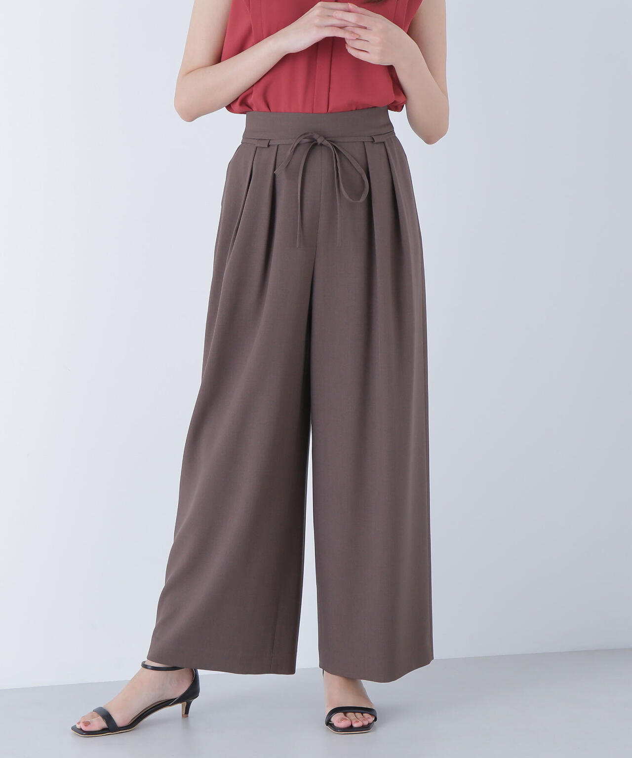 ナローリボンリラクシーパンツ