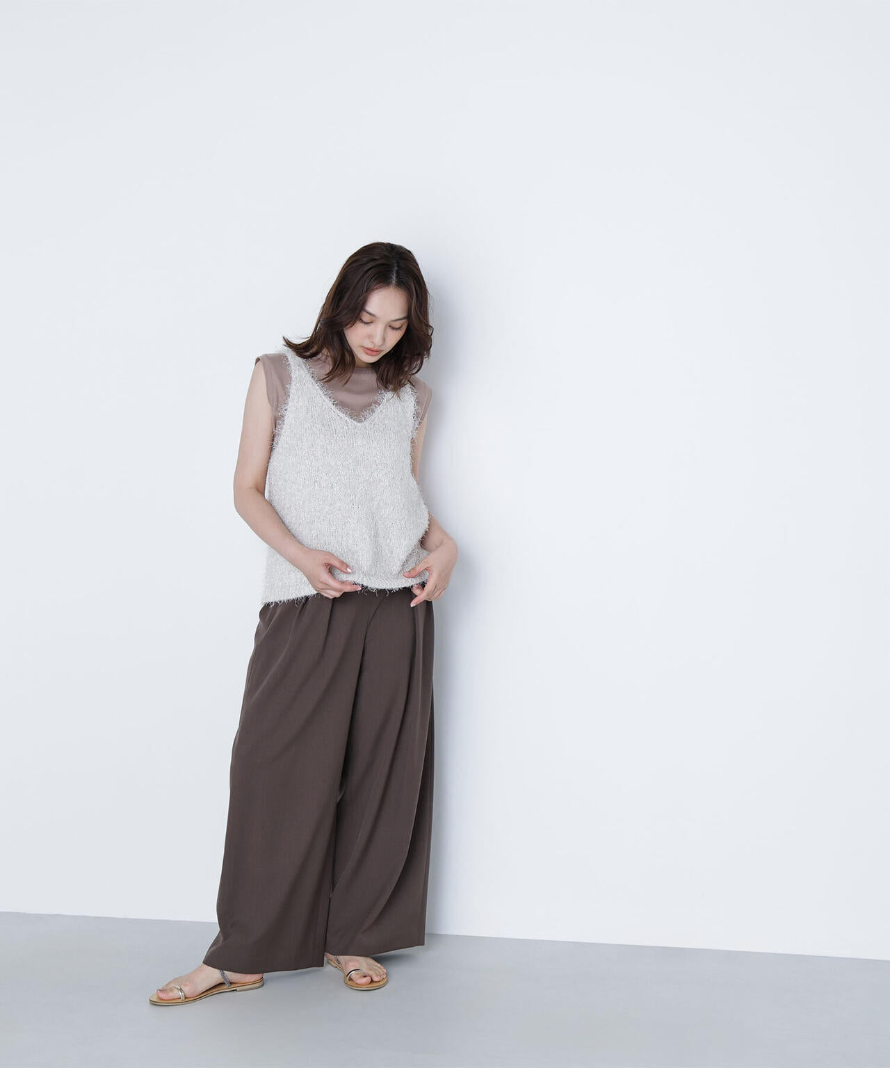 ナローリボンリラクシーパンツ