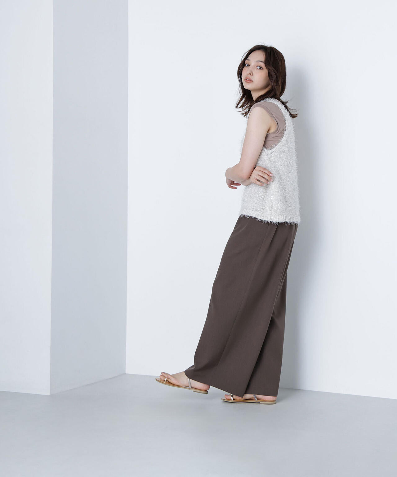 ナローリボンリラクシーパンツ