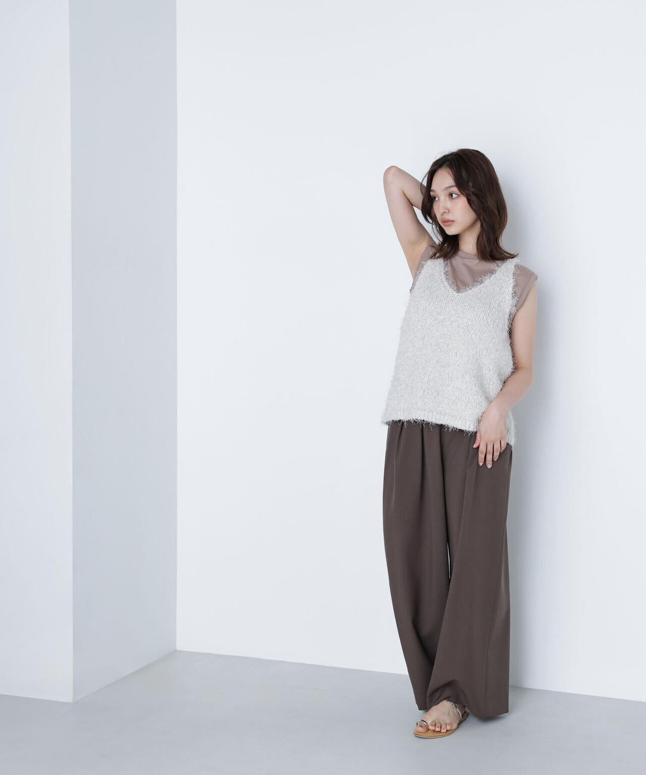 ナローリボンリラクシーパンツ