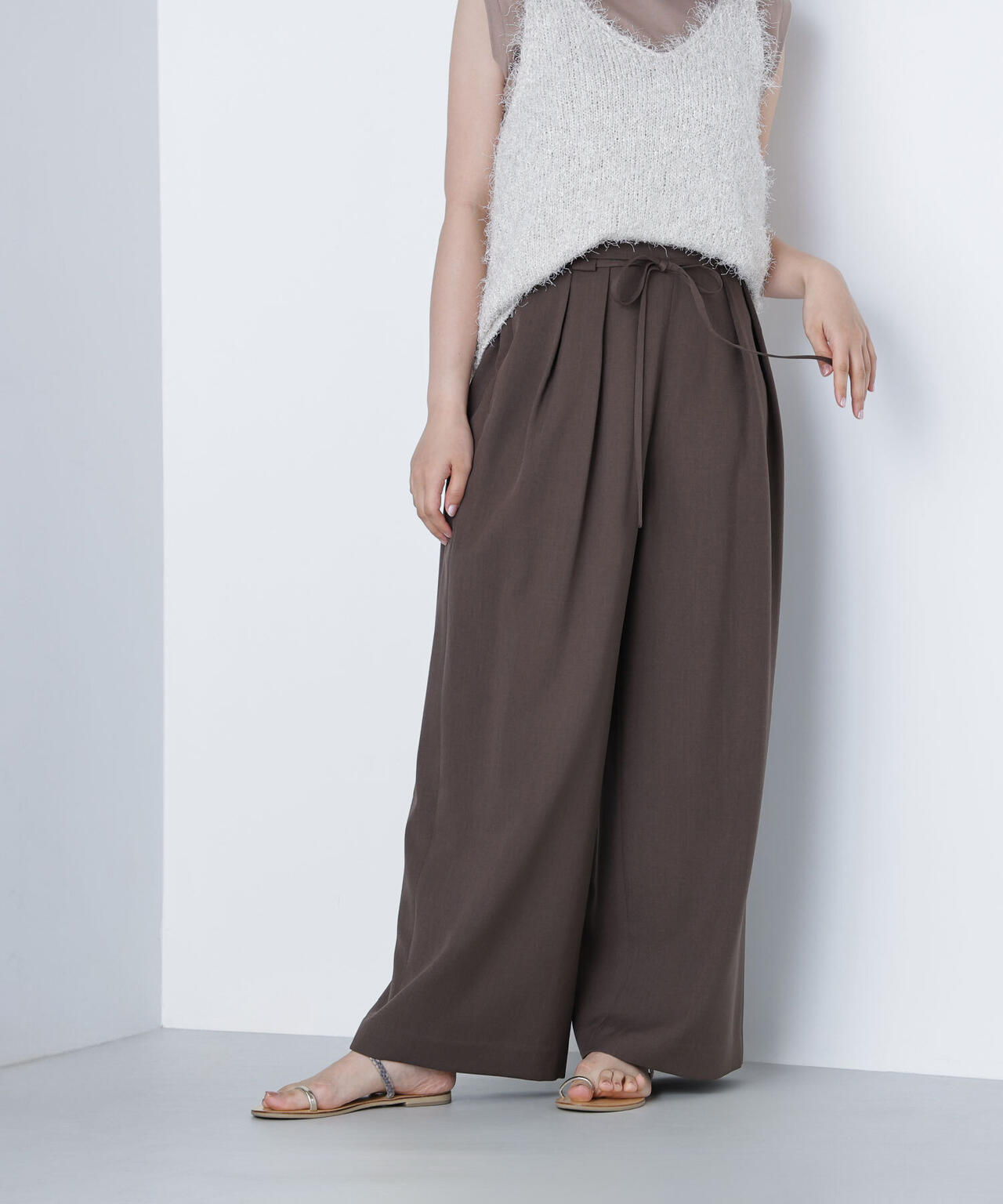 ナローリボンリラクシーパンツ