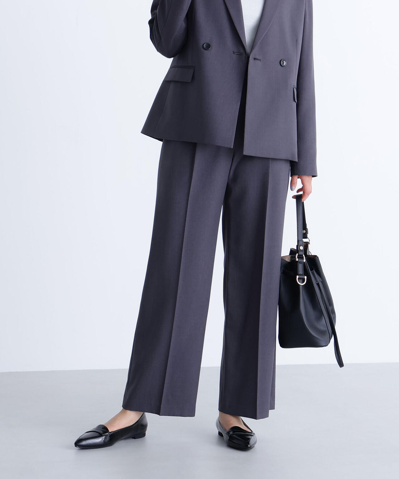 パウダリーツイルセットアップシリーズ ワイドストレートパンツ