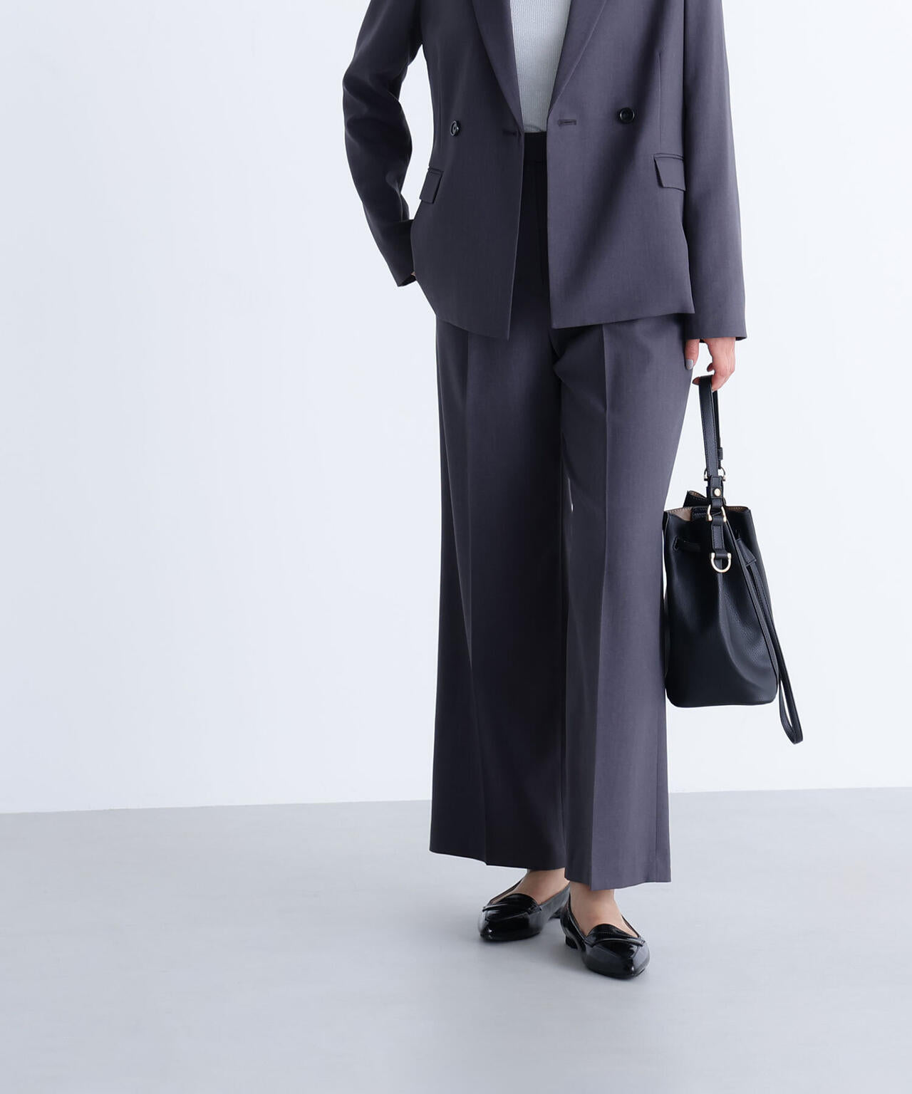 パウダリーツイルセットアップシリーズ ワイドストレートパンツ