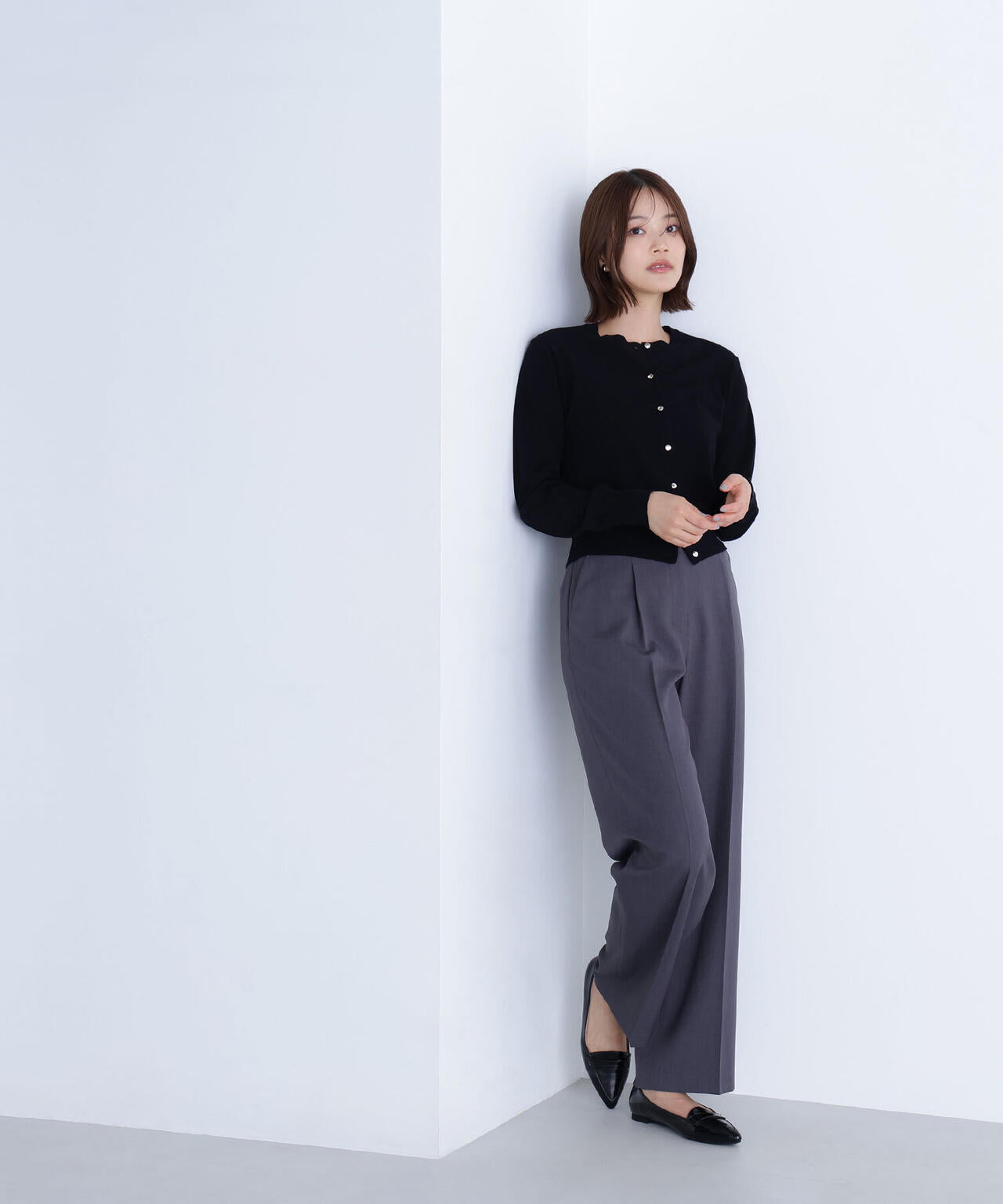 パウダリーツイルセットアップシリーズ ワイドストレートパンツ