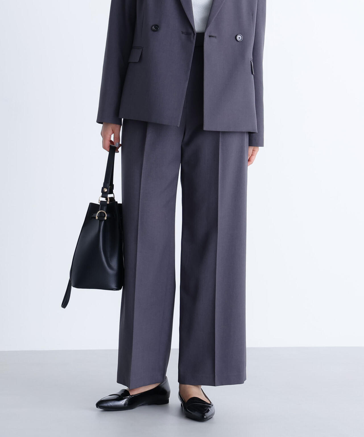 パウダリーツイルセットアップシリーズ ワイドストレートパンツ